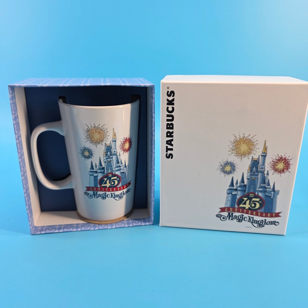 Starbucks Disney World Magic‎ Kingdom 45th Anniversary Mug 16oz with Box Ceramic
